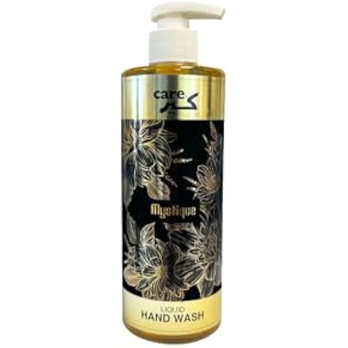 MYSTIQUE LIQUID HAND WASH, LUXURY BLACK AND GOLD DESIGN, PUMP DISPENSER